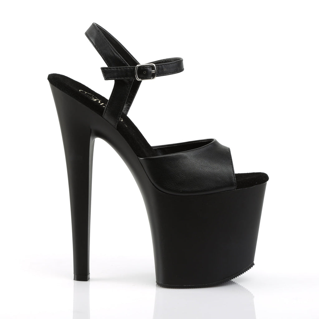 Pleaser Womens Sandals TABOO-709 Blk Faux Leather/Blk Matte