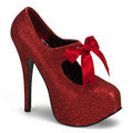 Bordello Womens Pumps TEEZE-04G Red Mini Gltr