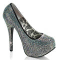 Bordello Womens Pumps TEEZE-06R Iridescent Rhinestones