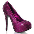 Bordello Womens Pumps TEEZE-06R Purple Satin RS