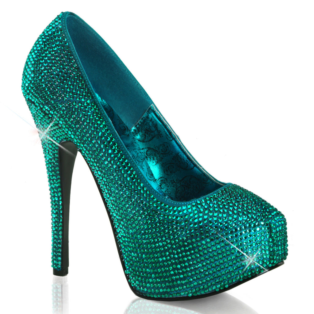 Bordello Womens Pumps TEEZE-06R Turquoise Satin RS