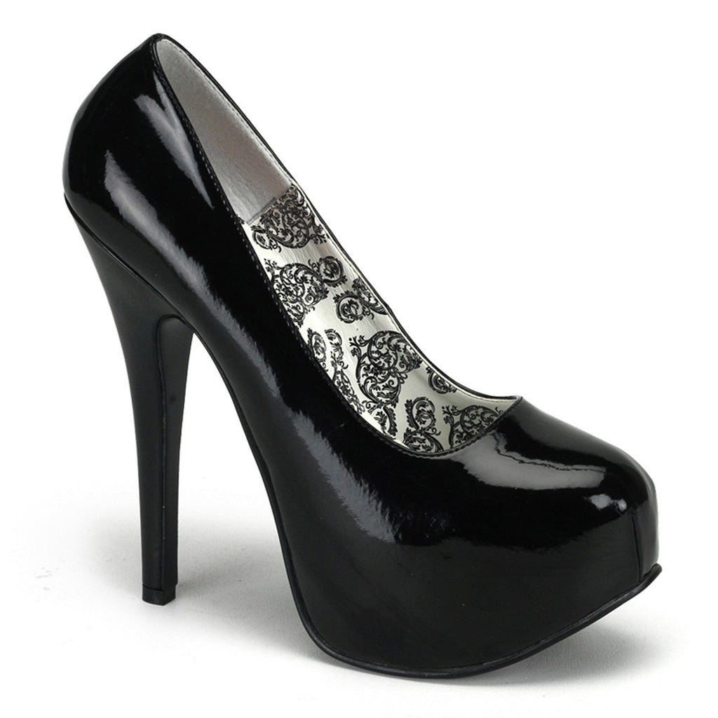 Pleaser Pink Label Womens Pumps TEEZE-06W Blk Pat