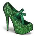 Bordello Womens Pumps TEEZE-10G Green Gltr