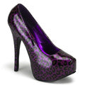 Bordello Womens Pumps TEEZE-37 Purple Cheetah Pat