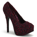 Bordello Womens Pumps TEEZE-39 Burgundy Floral Satin