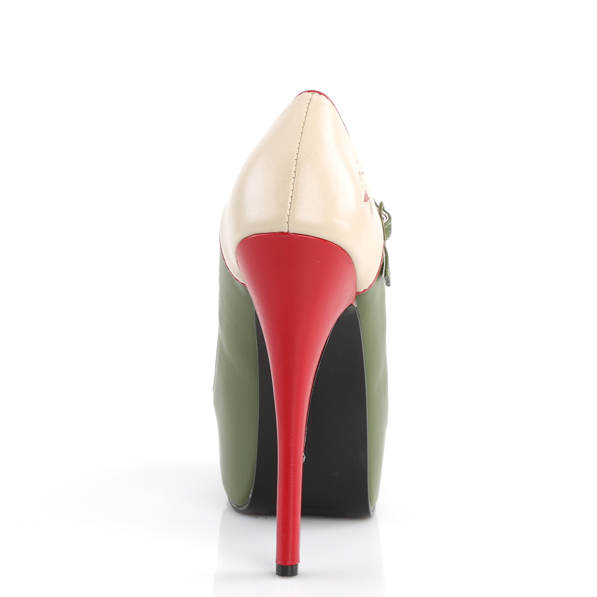 Bordello Womens Pumps TEEZE-43 Cream-Olive Green Pu