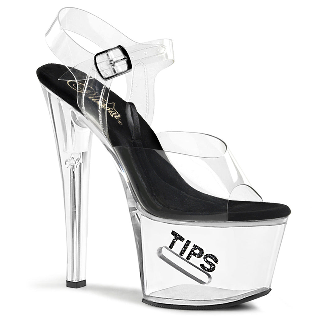 Pleaser Womens Sandals TIPJAR-708-5 Clr-Blk/Clr