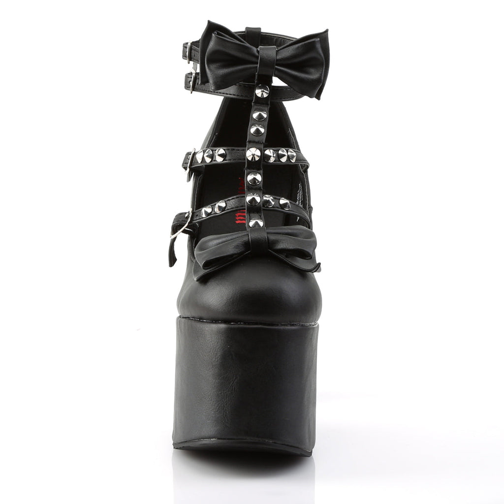 DemoniaCult Womens Pumps TORMENT-600 Blk Vegan Leather