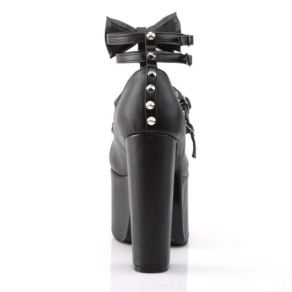 DemoniaCult Womens Pumps TORMENT-600 Blk Vegan Leather