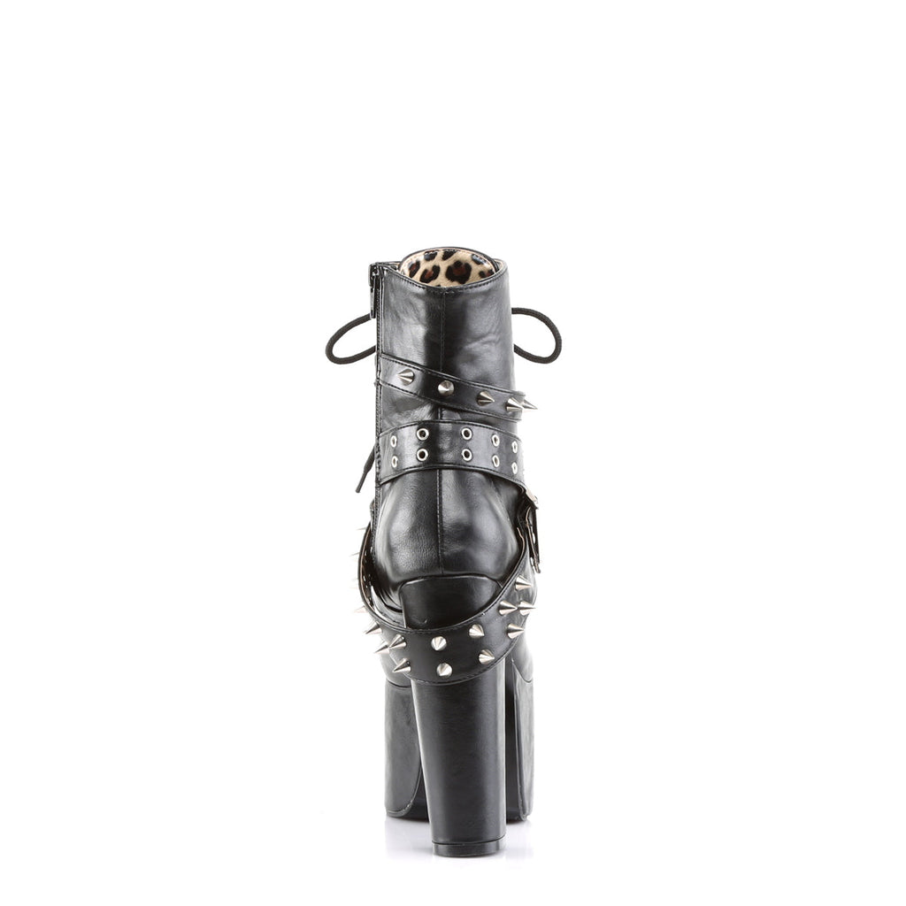 DemoniaCult Womens Ankle Boots TORMENT-700 Blk Vegan Leather