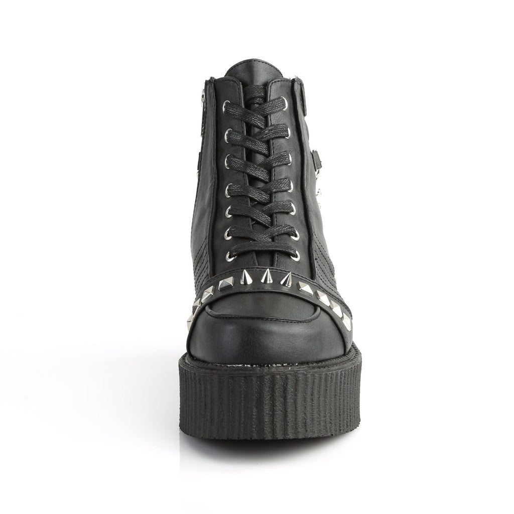 DemoniaCult Mens Low Shoe V-CREEPER-565 Blk Vegan Leather