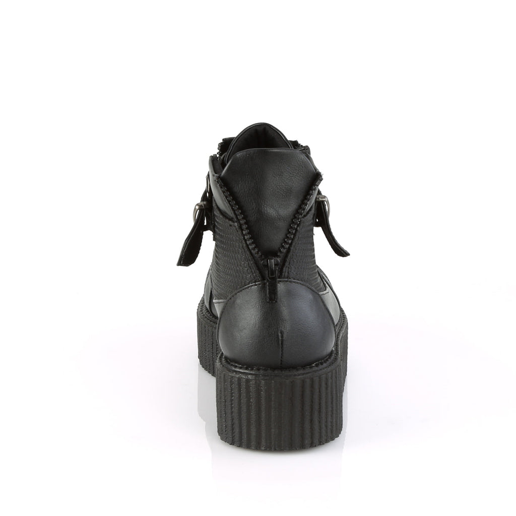 DemoniaCult Mens Low Shoe V-CREEPER-566 Blk Vegan Leather