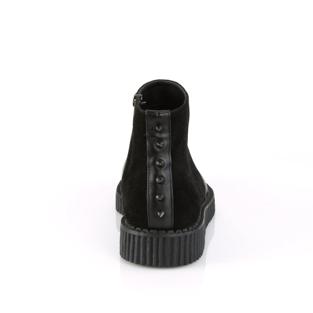 DemoniaCult Mens Low Shoe V-CREEPER-750 Blk Vegan Leather-Microfiber