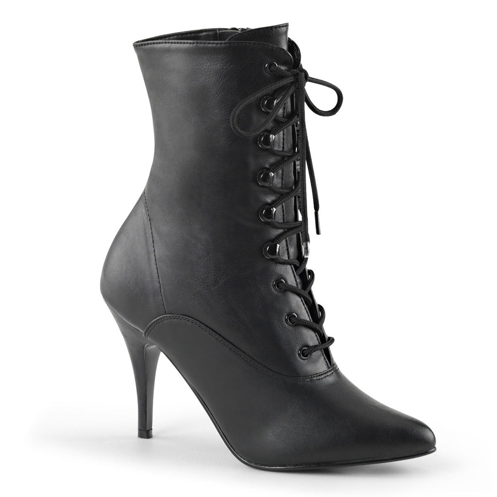 Pleaser Womens Ankle Boots VANITY-1020 Blk Faux Leather