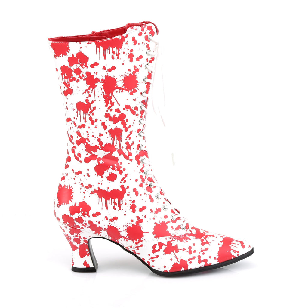 Funtasma Womens Ankle Boots VICTORIAN-120BL Wht-Red Pat