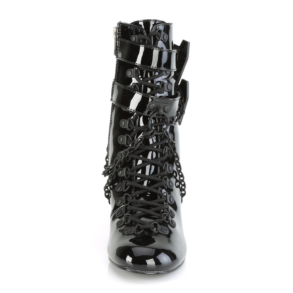 DemoniaCult Womens Ankle Boots VIVIKA-128 Blk Pat