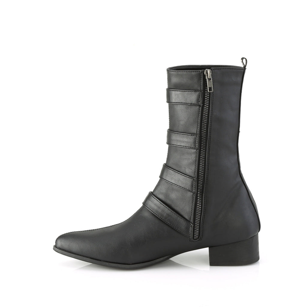 DemoniaCult Mens Boots WARLOCK-110-B Blk Vegan Leather