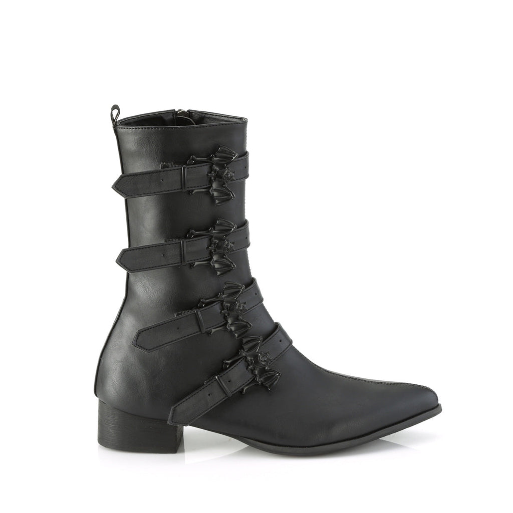 DemoniaCult Mens Boots WARLOCK-110-B Blk Vegan Leather