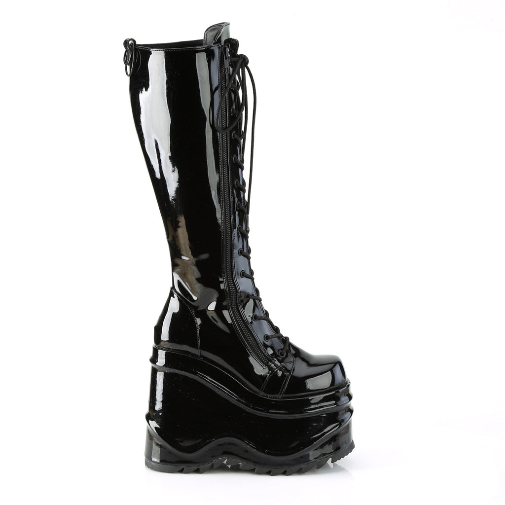 DemoniaCult Womens Boots WAVE-200 Blk Patent
