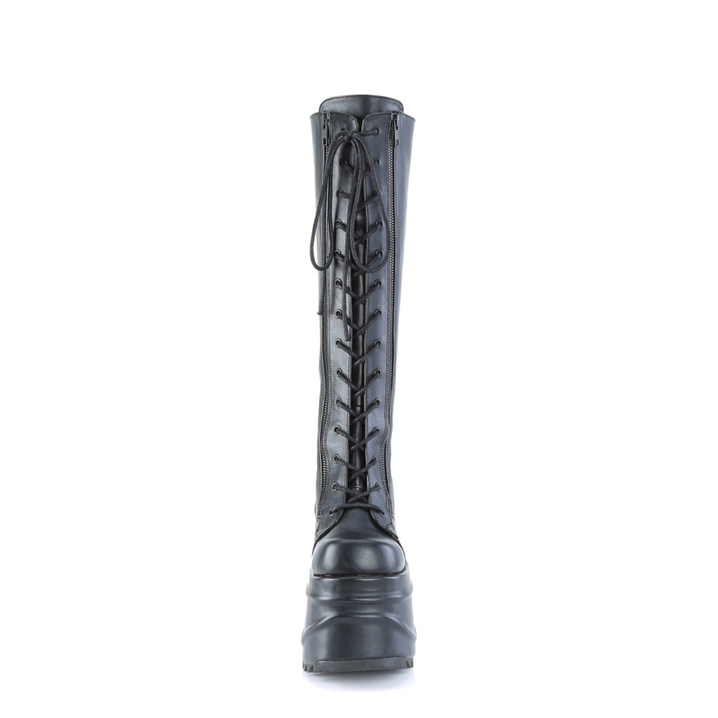 DemoniaCult Womens Boots WAVE-200 Blk Vegan Leather