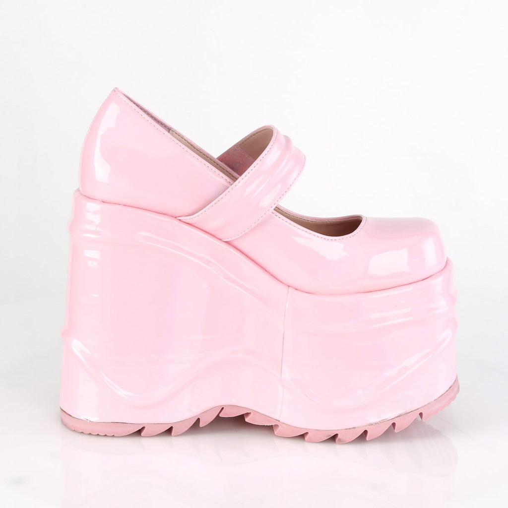 DemoniaCult Women's Heels & Platform Shoes WAVE-32 B. Pink Hologram