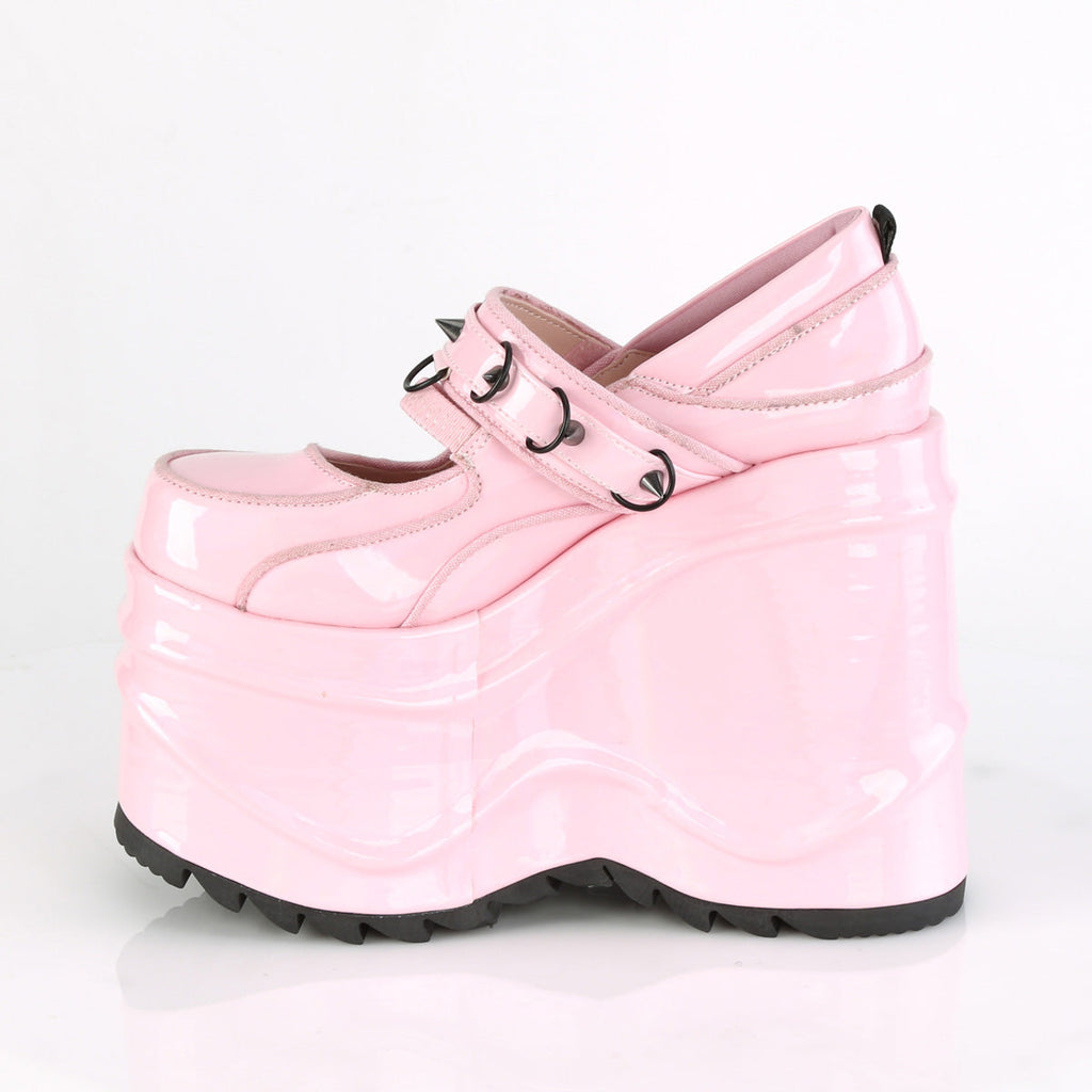 DemoniaCult Womens Pumps WAVE-48 B. Pink Hologram Pat