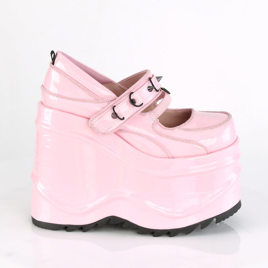 DemoniaCult Womens Pumps WAVE-48 B. Pink Hologram Pat