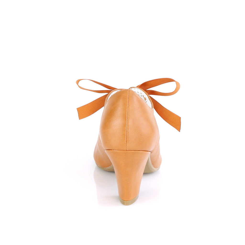 Pin Up Couture Womens Pumps WIGGLE-32 Caramel Faux Leather
