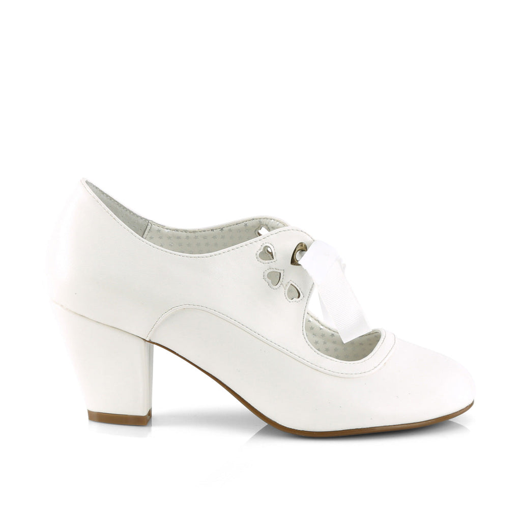 Pin Up Couture  Pumps WIGGLE-32 White Faux Leather