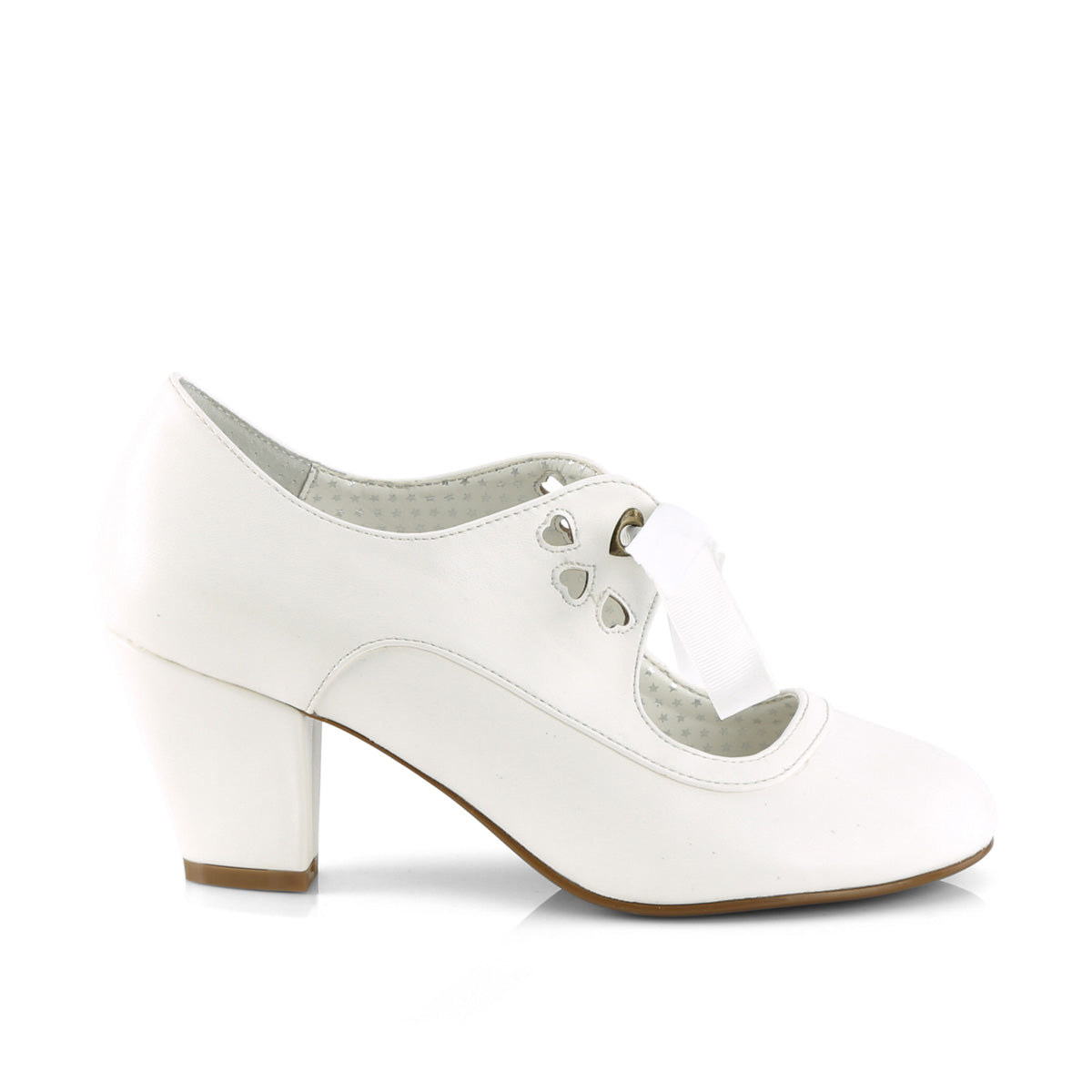 Pin Up Couture  Pumps WIGGLE-32 White Faux Leather