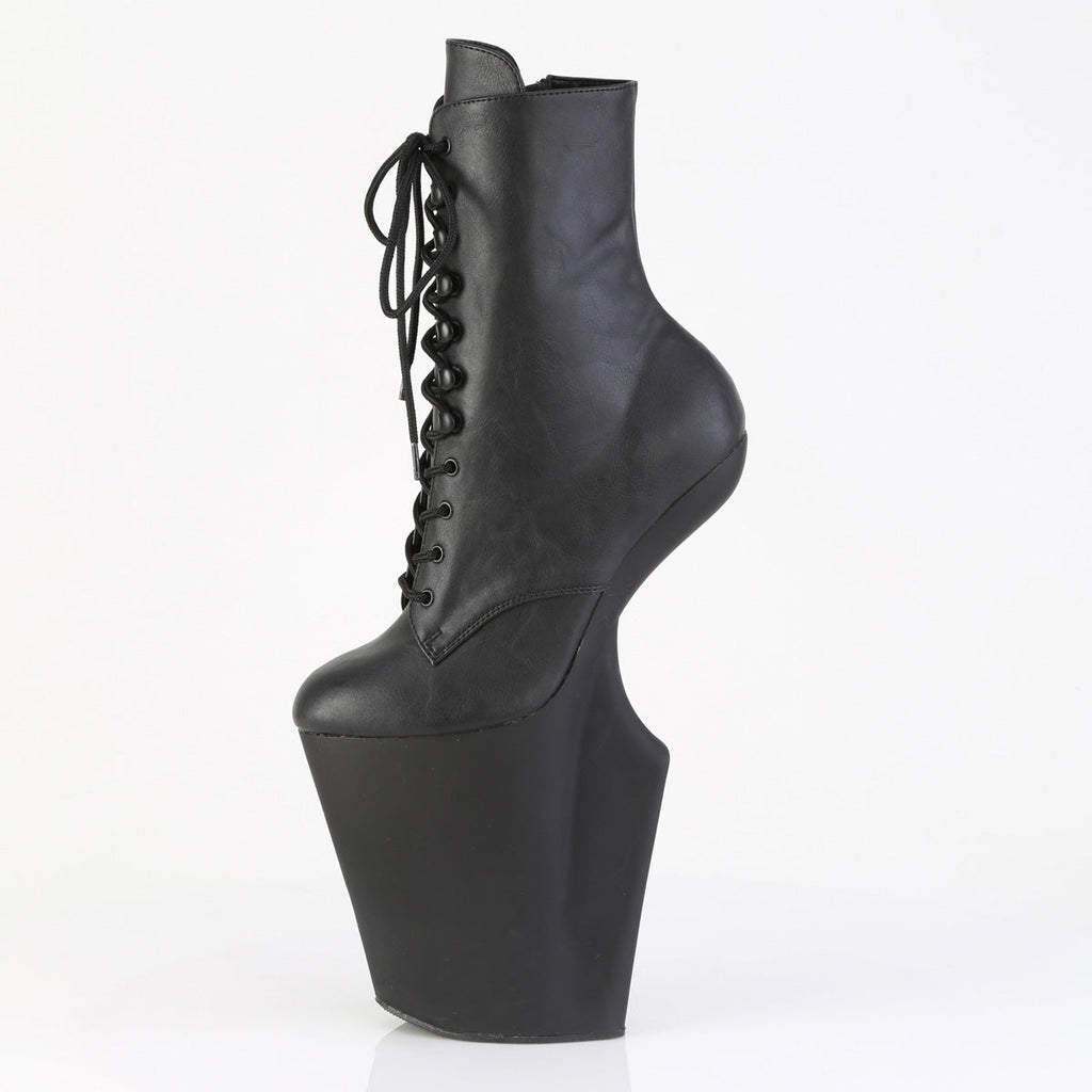 Pleaser Women's Platform Shoes WORSHIP-1020 Blk Faux Leather/Blk Matte