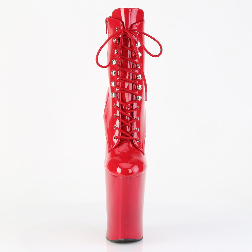 Pleaser Women's Platform Shoes WORSHIP-1020 Red Pat/Red