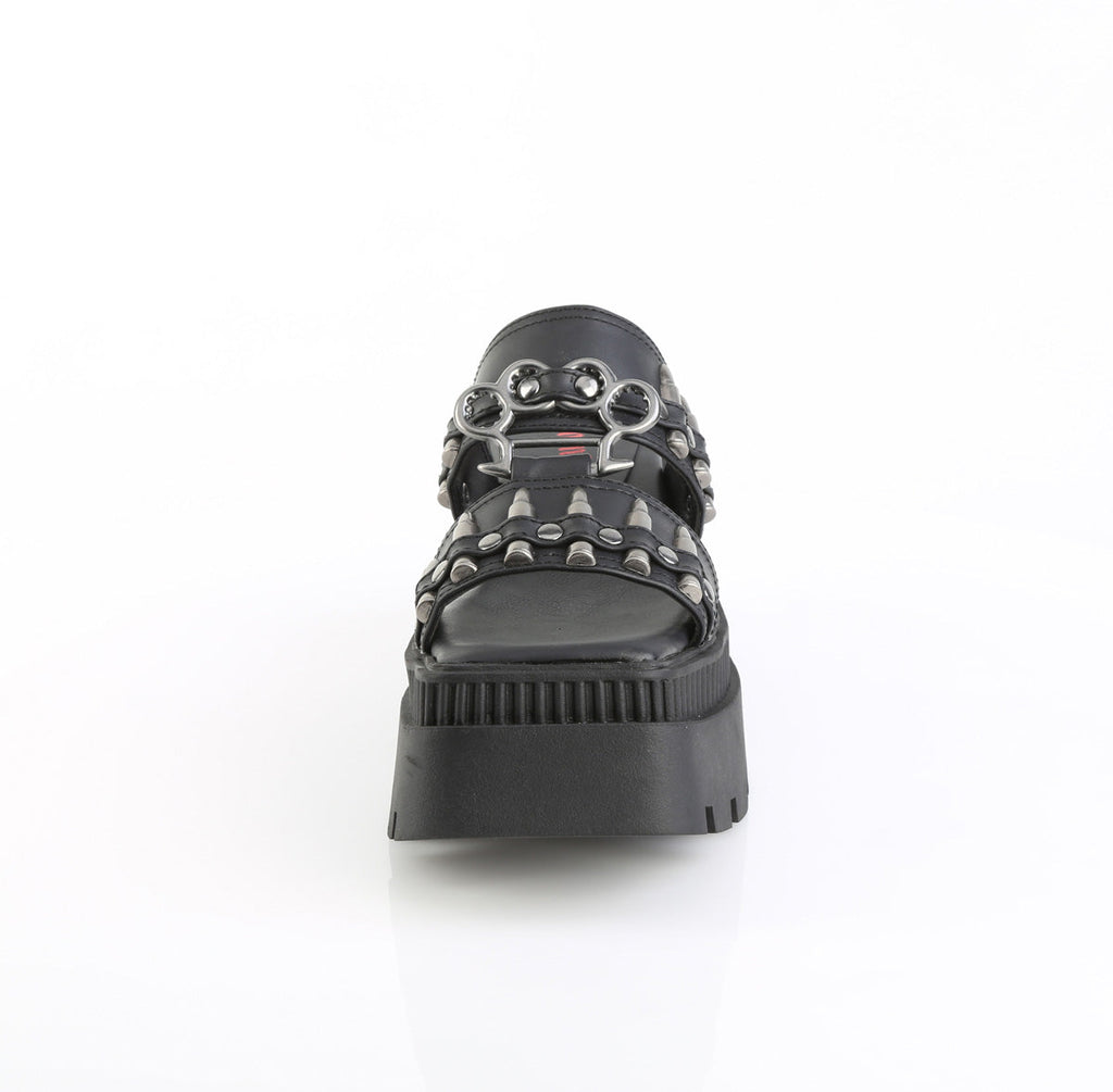 DemoniaCult Women's Sandals WRATH-08 Blk Vegan Leather