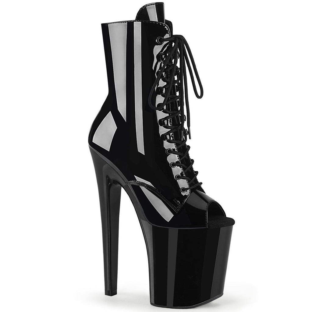 Pleaser Womens Ankle Boots XTREME-1021 Blk Pat/Blk