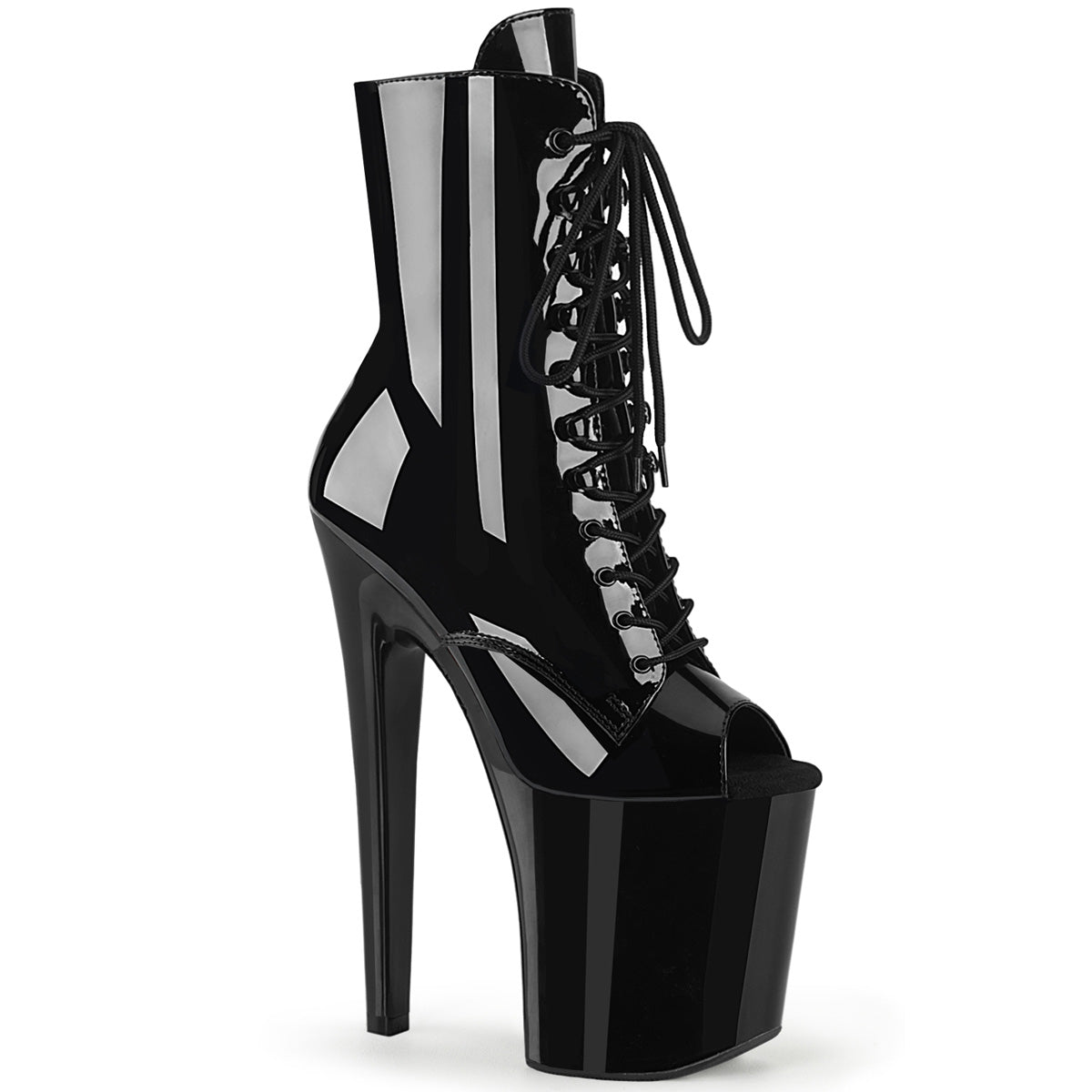 Pleaser Womens Ankle Boots XTREME-1021 Blk Pat/Blk