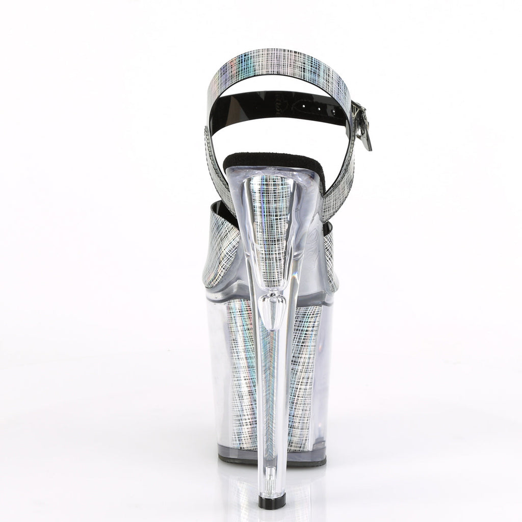 Pleaser Womens Sandals XTREME-808N-CRHM Blk Hologram TPU/Blk Hologram