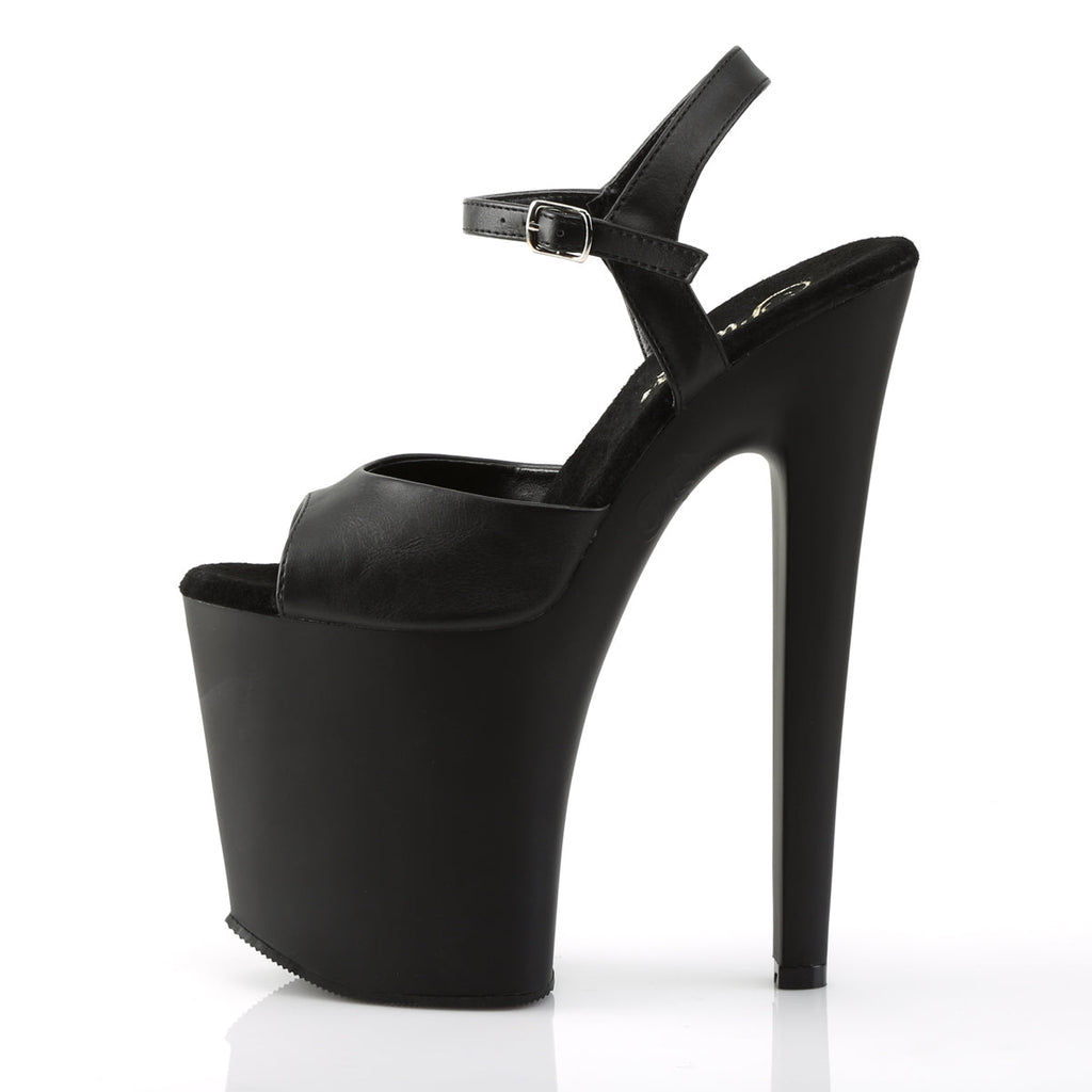 Pleaser Womens Sandals XTREME-809 Blk Faux Leather/Blk Matte