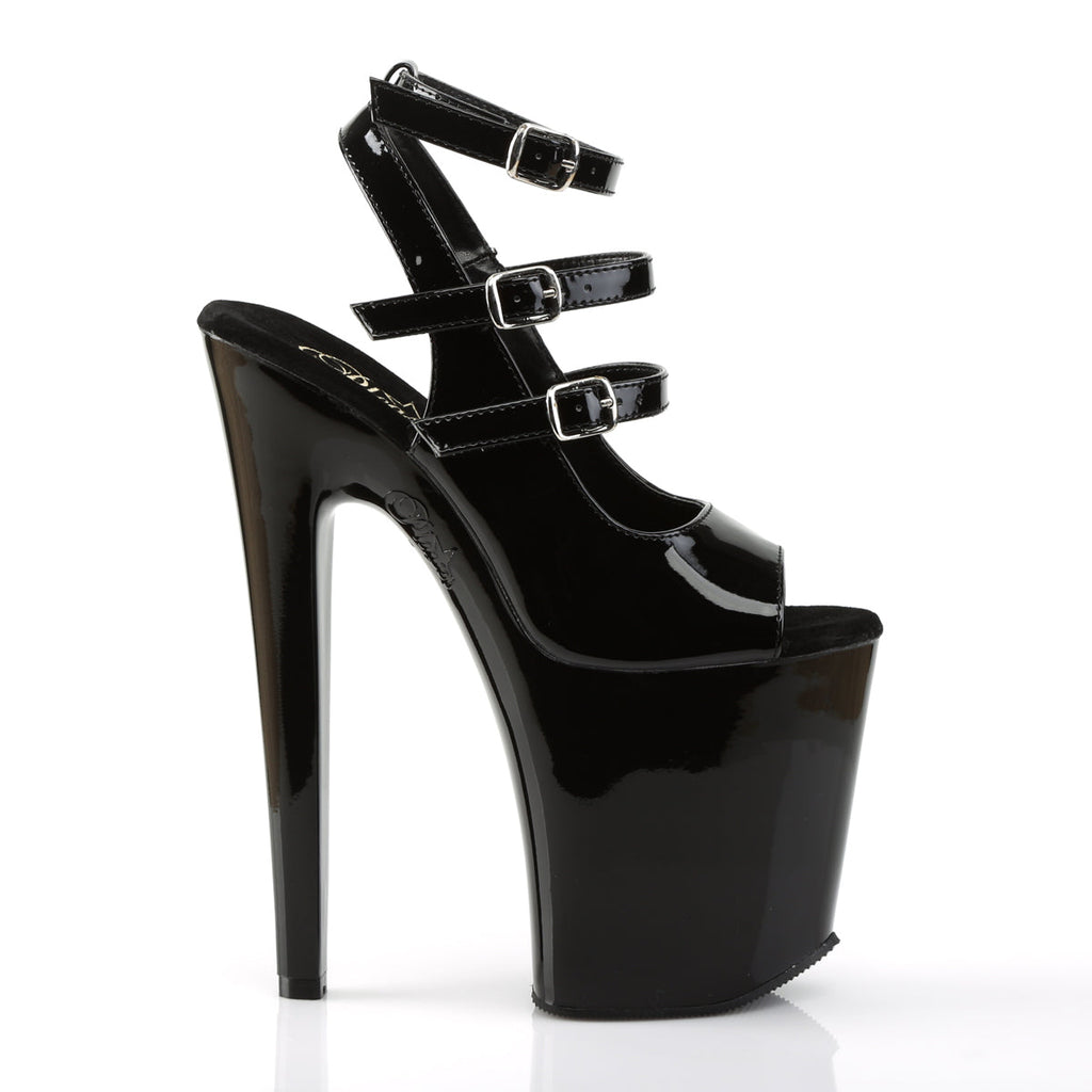Pleaser Womens Sandals XTREME-873 Blk Pat/Blk